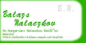 balazs malaczkov business card